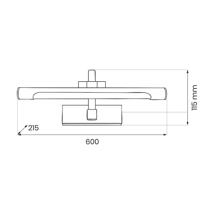 LED-kylpyhuoneen peilivalaisin VINCI LED/15W/230V 60 cm IP44 musta