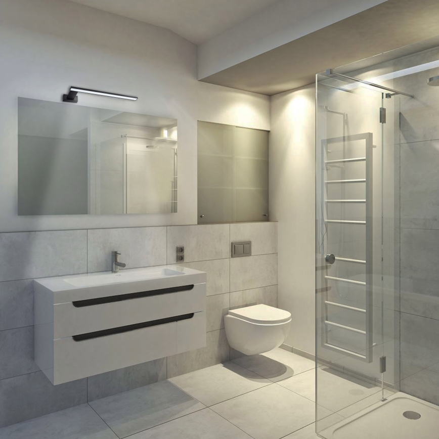 LED Kylpyhuoneen seinävalaisin SHINE LED/11W/230V 45 cm IP44 musta