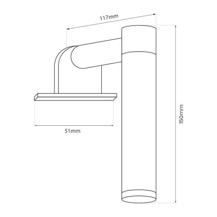LED-kylpyhuonepeilivalaisin APA MINI LED/4W/230V IP44 kiiltävä kromi