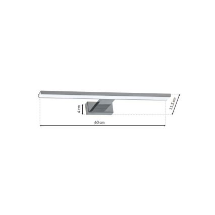 LED-kylpyhuonepeilivalaisin SHINE, 13,8 W / 230 V, 60 cm, IP44, kiiltävä kromi