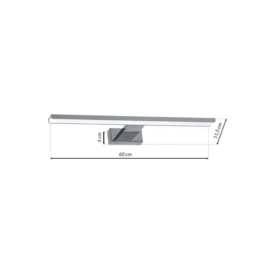 LED-kylpyhuonepeilivalaisin SHINE, 13,8 W / 230 V, 60 cm, IP44, kiiltävä kromi