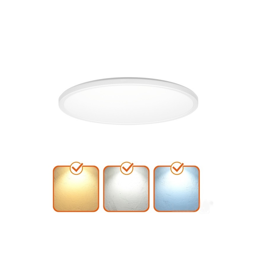 LED-kylpyhuonevalaisin liiketunnistimella ja hämäräkytkimellä NIVERA LED/12W/230V IP54 3000/4000/6000K Ø 22,5 cm valkoinen + kaukosäädin