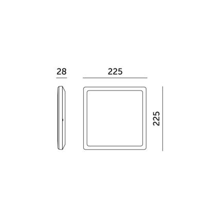 LED Kylpyhuonevalaisin liiketunnistimella ja hämäräkytkimellä NIVERA LED/12W/230V IP54 3000/4000/6000K 22,5x22,5 cm musta + kaukosäädin