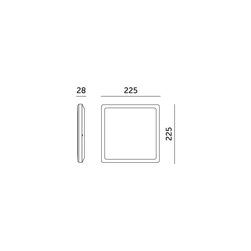 LED Kylpyhuonevalaisin liiketunnistimella ja hämäräkytkimellä NIVERA LED/12W/230V IP54 3000/4000/6000K 22,5x22,5 cm valkoinen + kaukosäädin