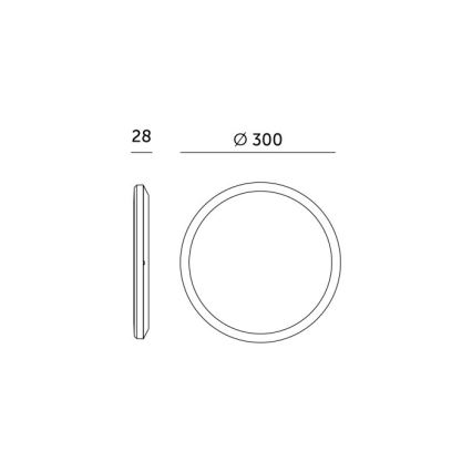 LED Kylpyhuonevalaisin liiketunnistimella ja hämäräkytkimellä NIVERA LED/18W/230V IP54 3000/4000/6000K halkaisija 30 cm musta + kaukosäädin