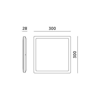 LED Kylpyhuonevalaisin liiketunnistimella ja hämäräkytkimellä NIVERA LED/18W/230V IP54 3000/4000/6000K 30x30 cm valkoinen + kaukosäädin