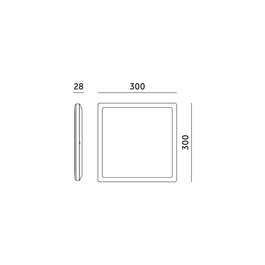 LED Kylpyhuonevalaisin liiketunnistimella ja hämäräkytkimellä NIVERA LED/18W/230V IP54 3000/4000/6000K 30x30 cm valkoinen + kaukosäädin