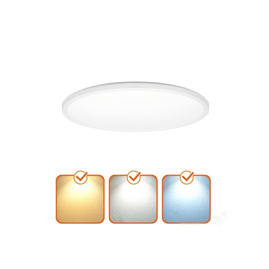 LED Kylpyhuonevalaisin liiketunnistimella ja hämäräkytkimellä NIVERA LED/24W/230V IP54 3000/4000/6000K halkaisija 30 cm valkoinen + kaukosäädin