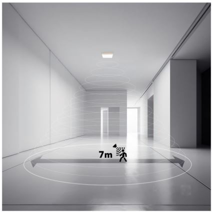 LED Kylpyhuoneen valaisin liiketunnistimella ja hämäräkytkimellä NIVERA LED/24W/230V IP54 3000/4000/6000K 30x30 cm musta + kaukosäädin