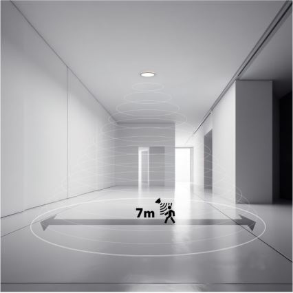 LED Kylpyhuonevalaisin liiketunnistimella ja hämäräkytkimellä NIVERA LED/32W/230V IP54 3000/4000/6000K halkaisija 42 cm musta + kaukosäädin