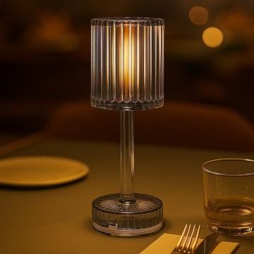 LED-ladattava kosketusohjattu pöytälamppu SIMPLE LED/1W/5V 3000-6000K 2400 mAh savunharmaa