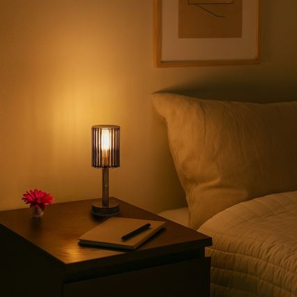 LED-ladattava kosketusohjattu pöytälamppu SIMPLE LED/1W/5V 3000-6000K 2400 mAh savunharmaa