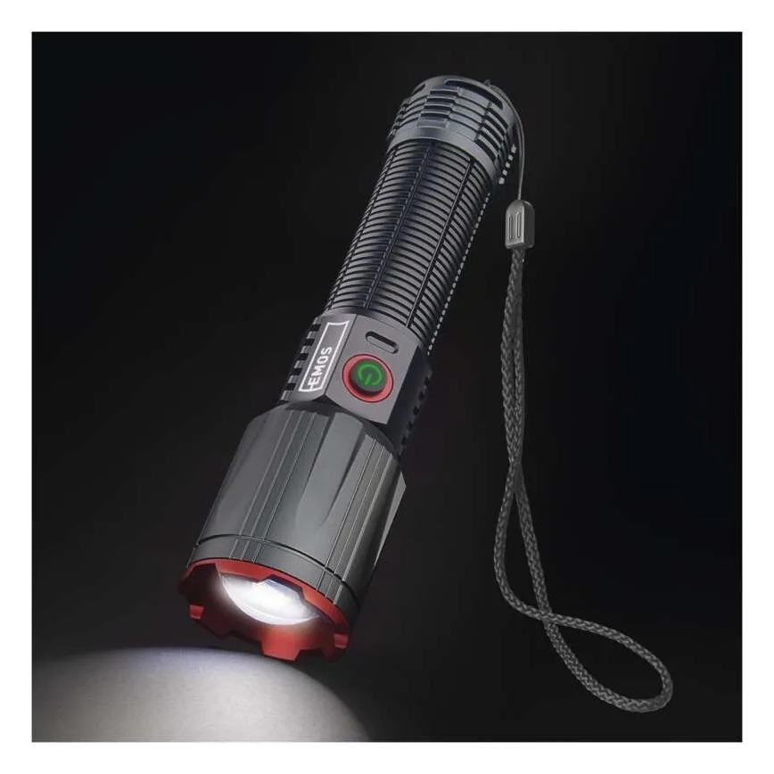 LED ladattava metallinen taskulamppu LED/5V 3000 lm 5000 mAh IP43