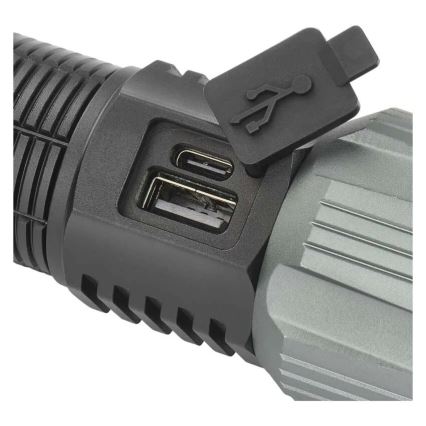 LED ladattava metallinen taskulamppu LED/5V 3000 lm 5000 mAh IP43