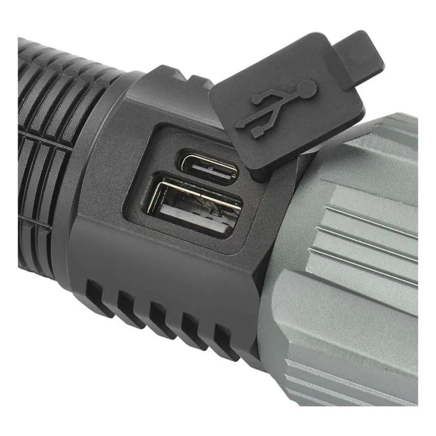 LED ladattava metallinen taskulamppu LED/5V 3000 lm 5000 mAh IP43