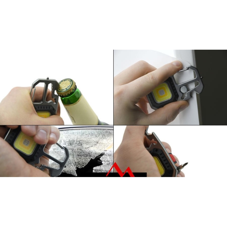 LED ladattava monitoiminen taskulamppu jalustalla LED/USB-C 400 mAh