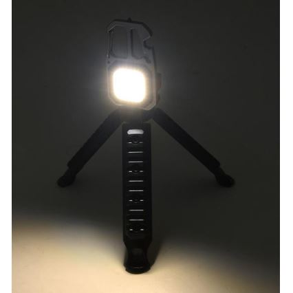 LED ladattava monitoiminen taskulamppu jalustalla LED/USB-C 400 mAh