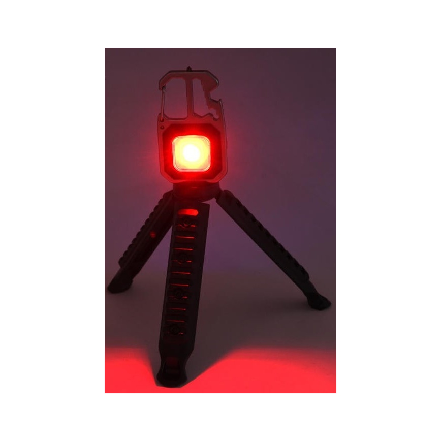 LED ladattava monitoiminen taskulamppu jalustalla LED/USB-C 400 mAh