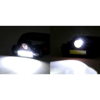 LED Ladattava otsalamppu LED/1200mAh musta/punainen