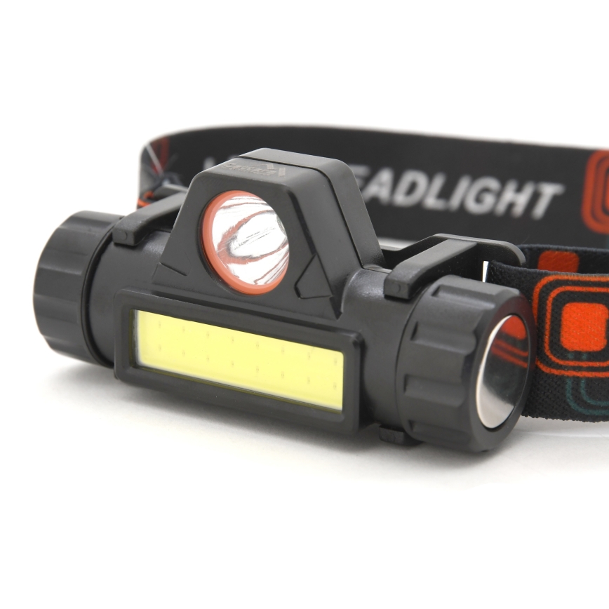 LED Ladattava otsalamppu LED/1200mAh musta/punainen