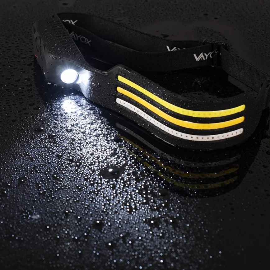 LED himmennettävä ladattava otsalamppu sensorilla ja punaisella valolla 4xLED/5V IP44 300 lm 1200 mAh