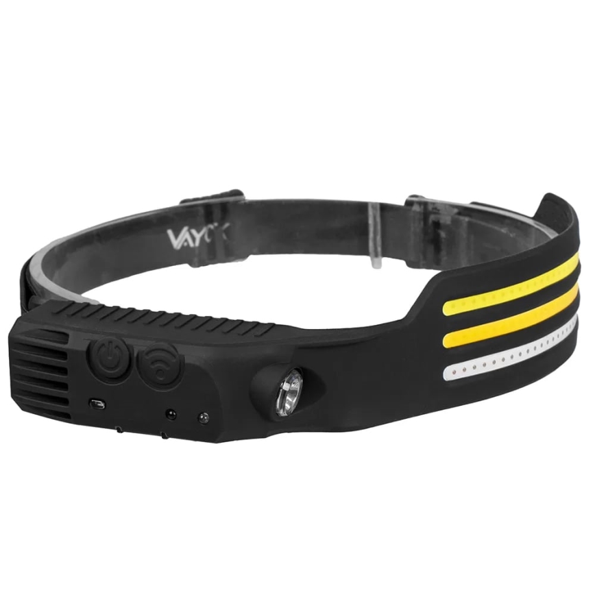 LED himmennettävä ladattava otsalamppu sensorilla ja punaisella valolla 4xLED/5V IP44 300 lm 1200 mAh