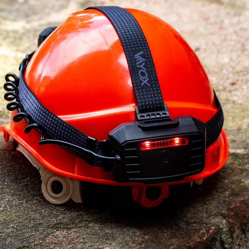 LED himmennettävä ladattava otsalamppu sensorilla, powerbank-toiminnolla ja punaisella valolla LED/10W/5V IP44 1200 lm 4000 mAh