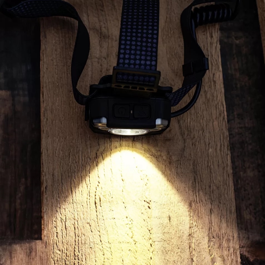 LED himmennettävä ladattava otsalamppu sensorilla, powerbank-toiminnolla ja punaisella valolla LED/10W/5V IP44 1200 lm 4000 mAh