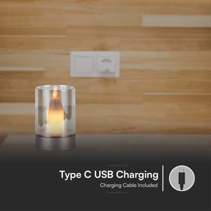 LED Himmennettävä ladattava lamppu LED/2W/5V 3000K 2400 mAh kupari