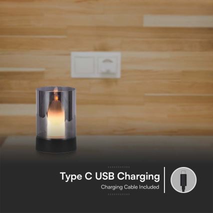 LED Himmennettävä pöytä ladattava lamppu LED/2W/5V 3000K 2400 mAh musta