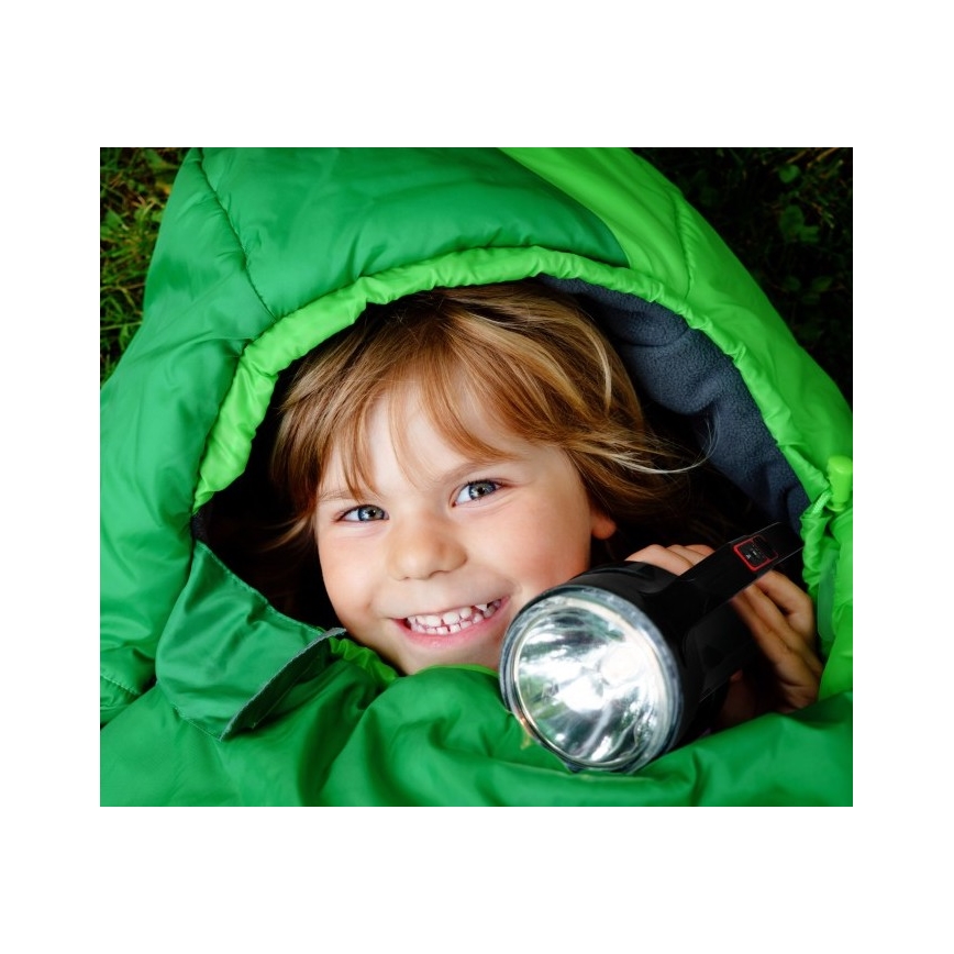 LED-ladattava taskulamppu 5V, 500 lm, 1200 mAh, musta