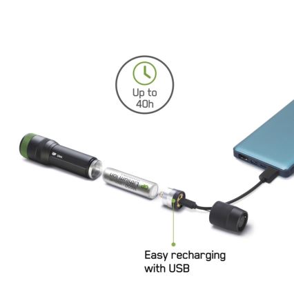 LED ladattava taskulamppu GP DISCOVERY CR41 LED/Li-Ion 3,7V IPX7