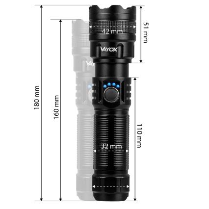 LED himmennettävä ladattava taskulamppu powerbank-toiminnolla LED/10W/5V IPX4 600 lm 2000 mAh