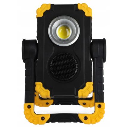 Ladattava LED-työvalo kaiuttimella ja powerbank-toiminnolla LED/10W/5V 4400 mAh IP44 musta/keltainen
