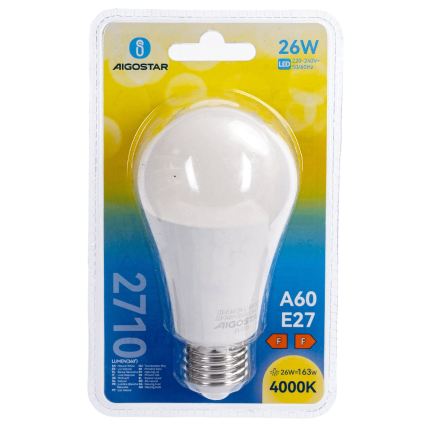 LED-lamppu A60 E27/26W/230V 4000K - Aigostar