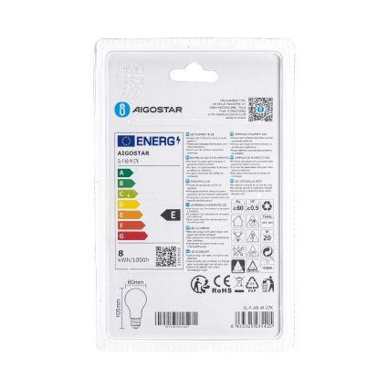 LED-lamppu A60 E27/8W/230V 330° 2700K - Aigostar