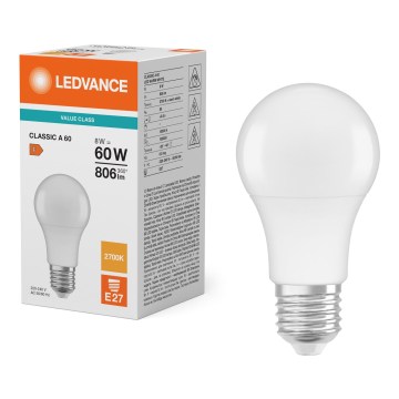 LED-lamppu CLASSIC A60 E27/8W/230V 2700K - Ledvance