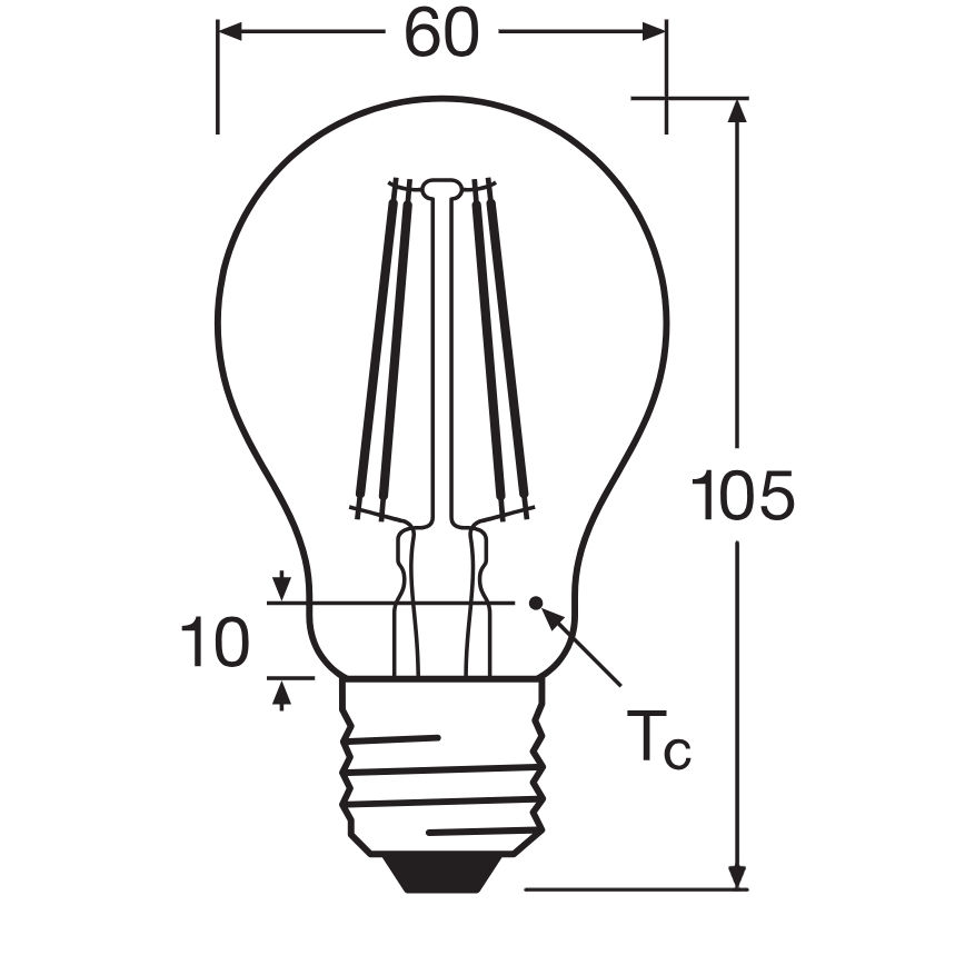 LED-lamppu CLASSIC FILAMENT A60 E27/7,5W/230V 2700K - Ledvance