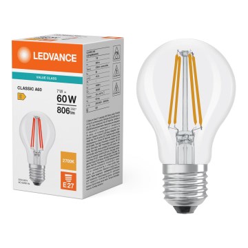 LED-lamppu CLASSIC FILAMENT A60 E27/7W/230V 2700K - Ledvance