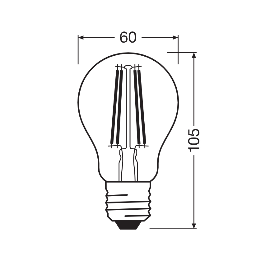 LED-lamppu CLASSIC FILAMENT A60 E27/7W/230V 2700K - Ledvance