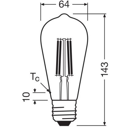 LED-lamppu CLASSIC FILAMENT E27/6,5W/230V 4000K - Osram