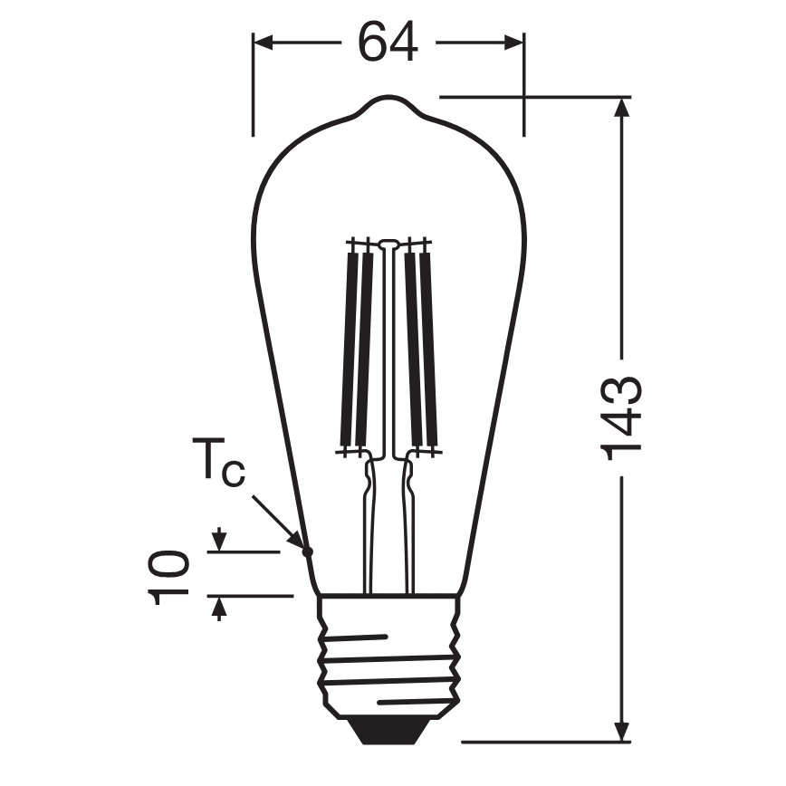 LED-lamppu CLASSIC FILAMENT E27/6,5W/230V 4000K - Osram