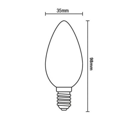 LED-lamppu VALKOINEN FILAMENTTI C35 E14/4,5W/230V 3000K
