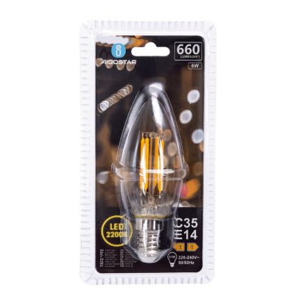 LED-lamppu FILAMENT C35 E14/6W/230V 2200K - Aigostar