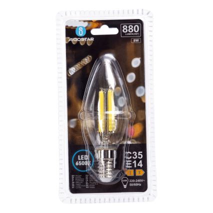 LED-lamppu FILAMENT C35 E14/8W/230V 6500K - Aigostar