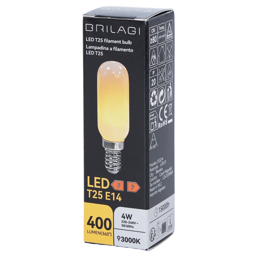LED-lamppu FILAMENT T25 E14/4W/230V 3000K - BRILAGI