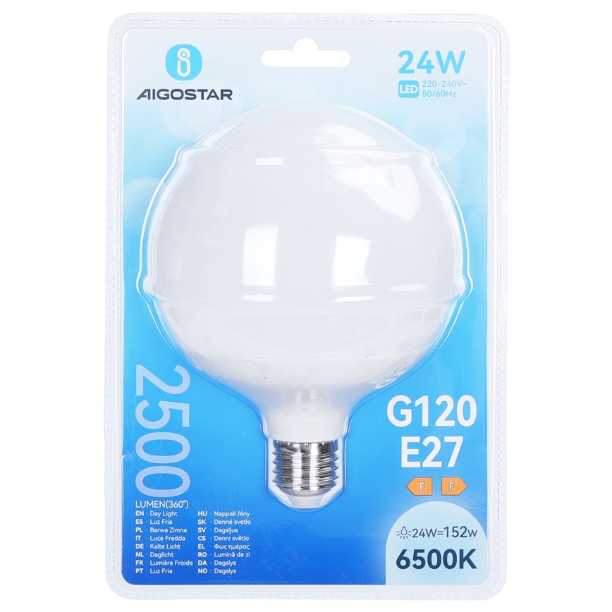LED-lamppu G120 E27/24W/230V 6500K - Aigostar