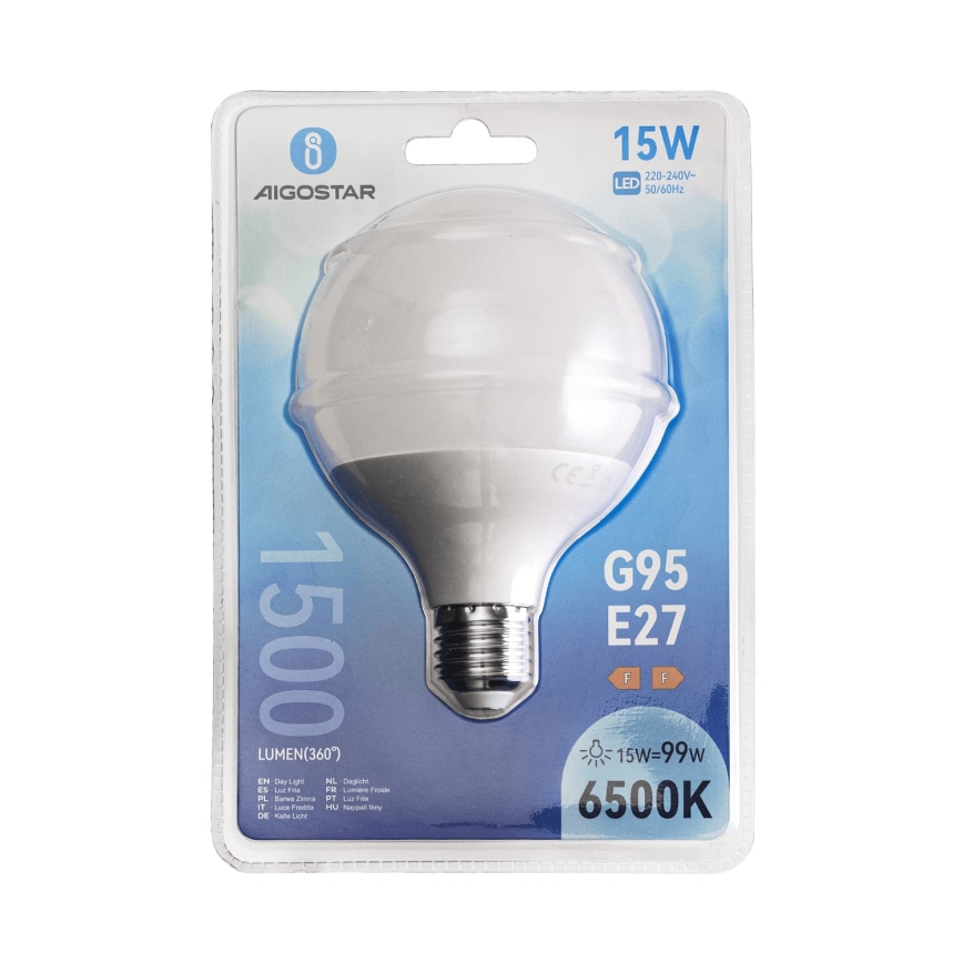 LED-lamppu G95 E27/15W/230V 6500K - Aigostar