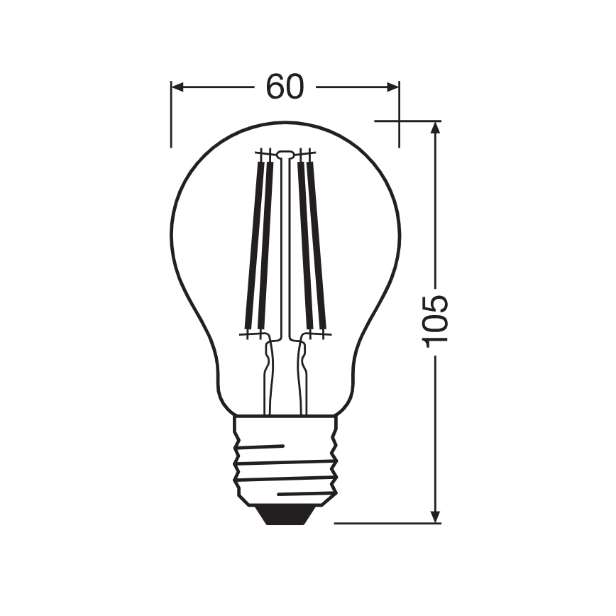 LED-lamppu hämäräanturilla CLASSIC FILAMENT A60 E27/7,3W/230V 2700K - Osram