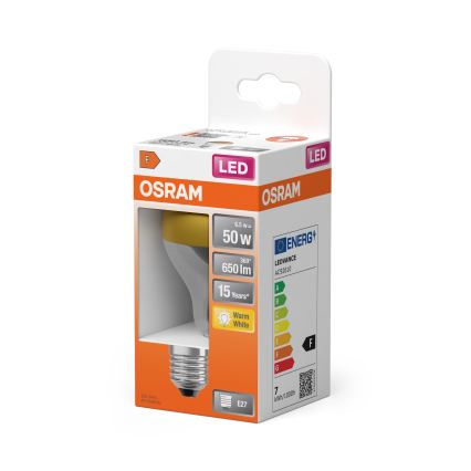 LED-lamppu, jossa on peilattu yläosa FILAMENT E27/6,5W/230V 2700K kullanvärinen - Osram